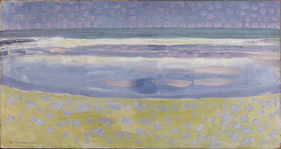 The sea after sunset, a painting