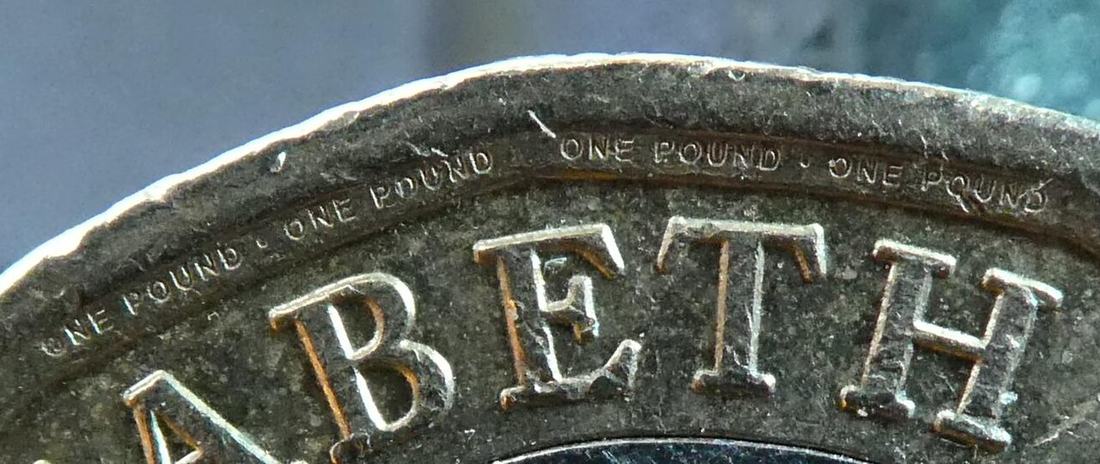 A one pound coin