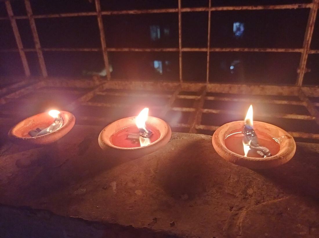 An oil lamp
