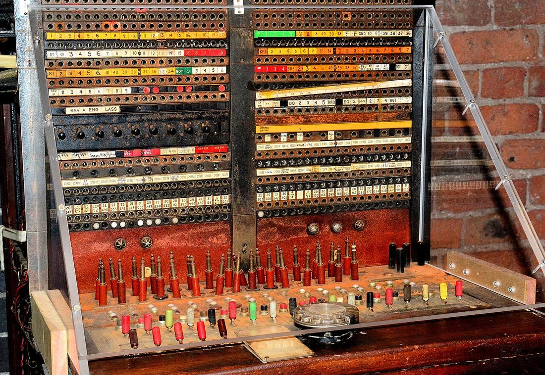 An old telephone switchboard