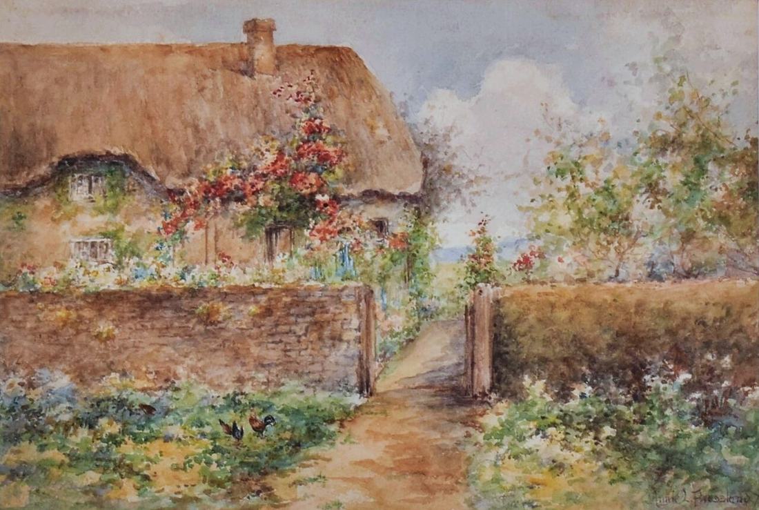 A cottage garden path, an old postcard